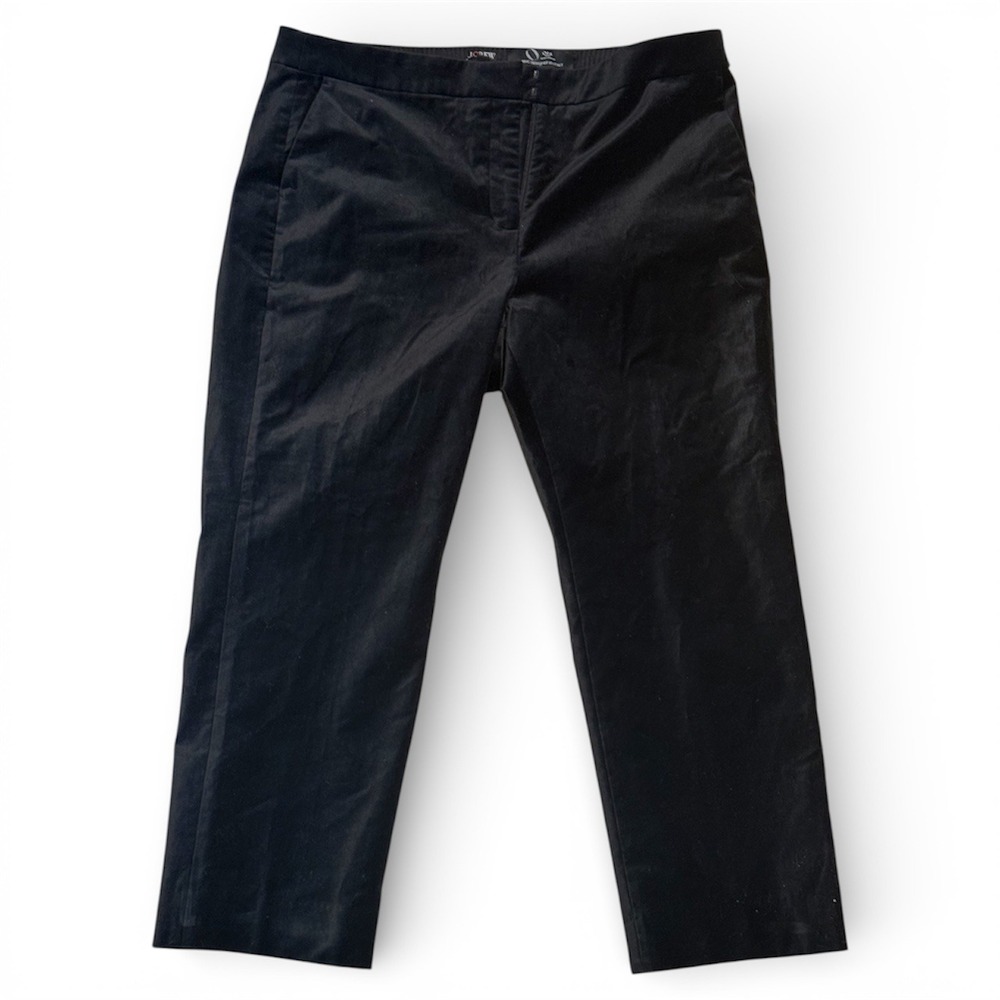 J.Crew Kate Slim-Fit Velvet Pants Black Size 16 Women's – Classic Stretch Velvet